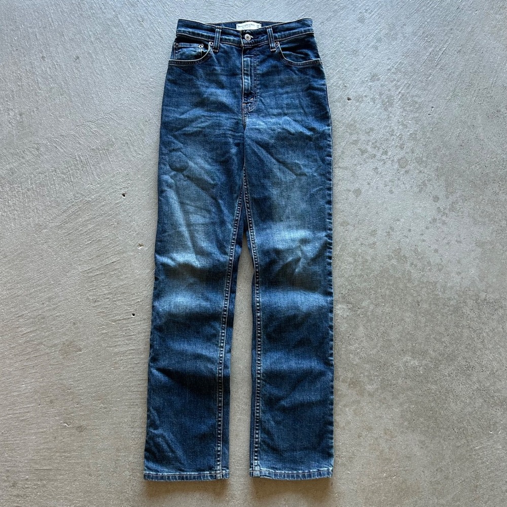 Abercrombie & Fitch 90s Straight Jeans Womens 24 00R Blue Denim Ultra High Rise